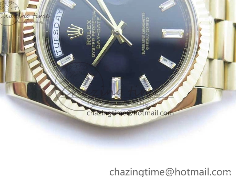 BP Black on Dial A2836 YG YG New 904 Crystal Bracelet President Dial Version 40mm Markers T 228239 Day-Date 1227